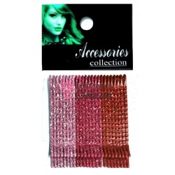 Agrafe pentru par AF027 set 24 bucati de 4,5 cm Portocaliu-Rosu